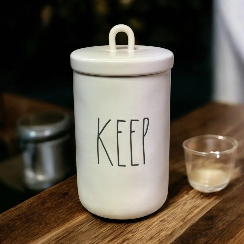 Rae Dunn Tall KEEP Storage Canister Lid That Seals Mint Condition Collectible